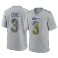 Leonaf LA.Rams #3 Kam Curl Player Gray Atmosphere Fashion Home Game Stitched Jerseys