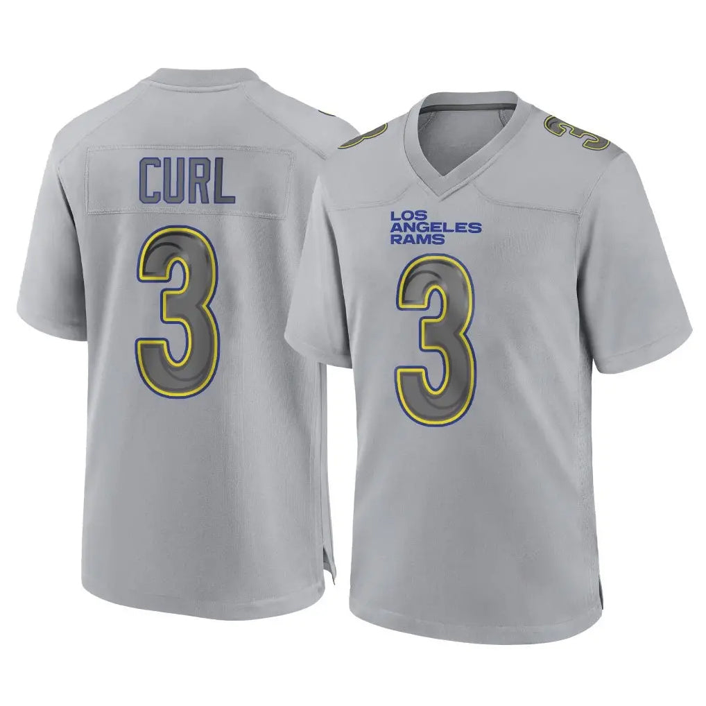 Leonaf LA.Rams #3 Kam Curl Player Gray Atmosphere Fashion Home Game Stitched Jerseys