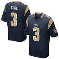 Leonaf LA.Rams #3 Kam Curl Player Navy Home Game Stitched Jerseys