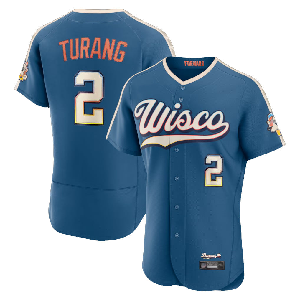 Leonaf M.Brewers #2 Brice Turang Player Blue 2026 City Connect Home Limited Elite Stitched Jerseys