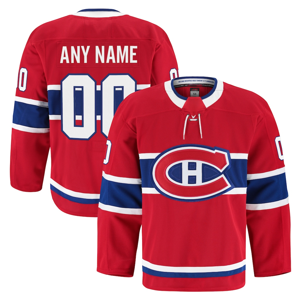 Leonaf Custom M.Canadiens Red Home Authentic Pro Jerseys