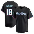 Leonaf M.Marlins #18 Griffin Conine Player Black Home Limited Stitched Jerseys