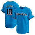 Leonaf M.Marlins #18 Griffin Conine Player Blue Home Limited Stitched Jerseys