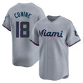 Leonaf M.Marlins #18 Griffin Conine Player Gray Home Limited Stitched Jerseys