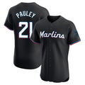 Leonaf M.Marlins #21 Graham Pauley Player Black Vapor Home Limited Elite Stitched Jerseys