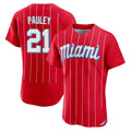 Leonaf M.Marlins #21 Graham Pauley Player Red City Connect Home Limited Elite Stitched Jerseys