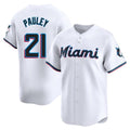 Leonaf M.Marlins #21 Graham Pauley Player White  Home Limited Stitched Jerseys