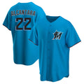 Leonaf M.Marlins #22 Sandy Alcantara Player Blue Home Game Stitched Jerseys
