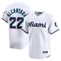 Leonaf M.Marlins #22 Sandy Alcantara Player White Home Limited Stitched Jerseys