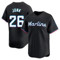 Leonaf M.Marlins #26 Janson Junk Player Black Home Limited Stitched Jerseys
