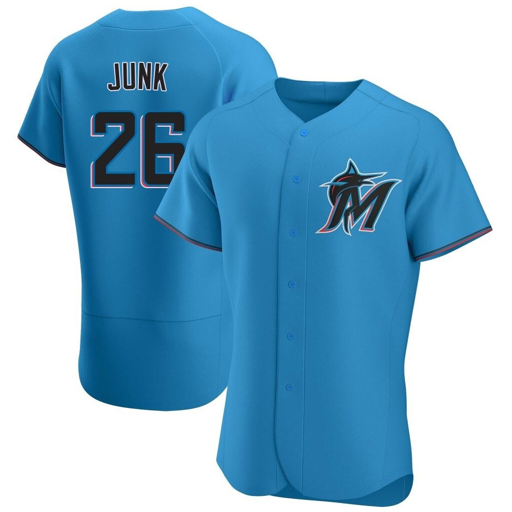 Leonaf M.Marlins #26 Janson Junk Player Blue Home Limited Elite Stitched Jerseys