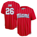 Leonaf M.Marlins #26 Janson Junk Player Red City Connect Home Game Stitched Jerseys