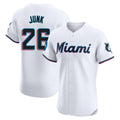 Leonaf M.Marlins #26 Janson Junk Player White Home Limited Elite Stitched Jerseys