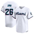 Leonaf M.Marlins #26 Janson Junk Player White Home Limited Stitched Jerseys
