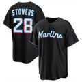 Leonaf M.Marlins #28 Kyle Stowers Player Black  Home Game Stitched Jerseys