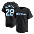 Leonaf M.Marlins #28 Kyle Stowers Player Black Home Limited Stitched Jerseys