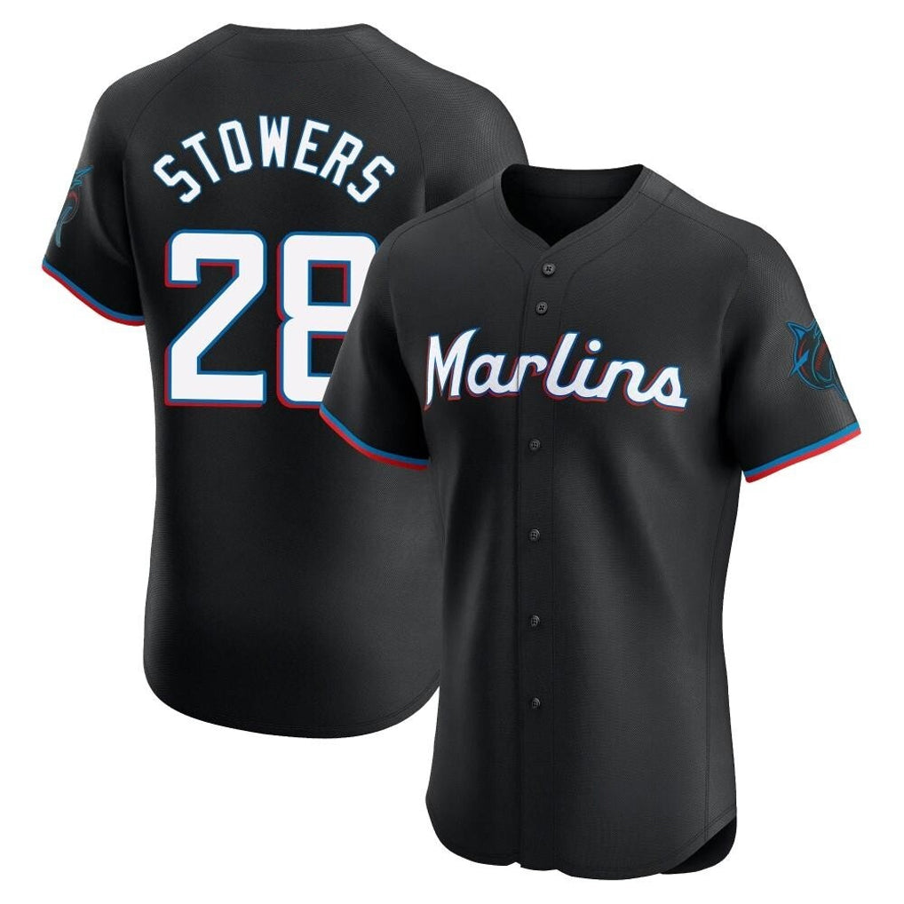 Leonaf M.Marlins #28 Kyle Stowers Player Black Vapor Home Limited Elite Stitched Jerseys