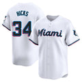 Leonaf M.Marlins #34 Liam Hicks Player White  Home Limited Stitched Jerseys