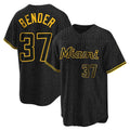 Leonaf M.Marlins #37 Anthony Bender Player Black Snake Skin City Home Game Stitched Jerseys