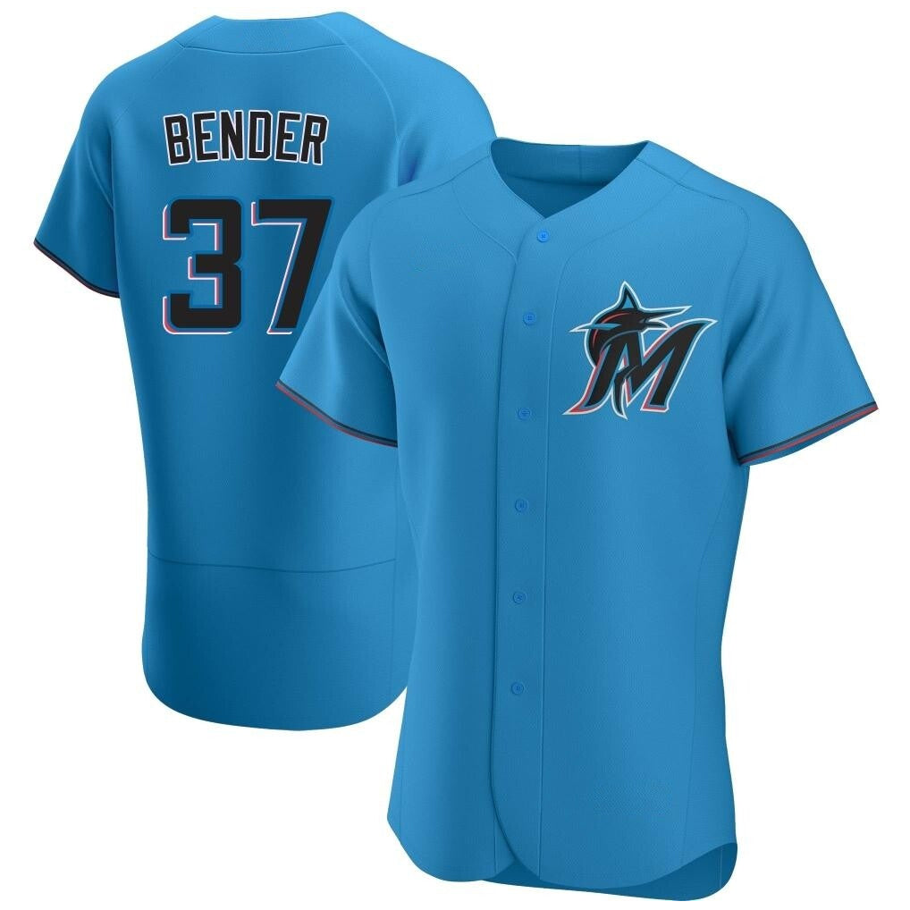 Leonaf M.Marlins #37 Anthony Bender Player Blue Home Limited Elite Stitched Jerseys