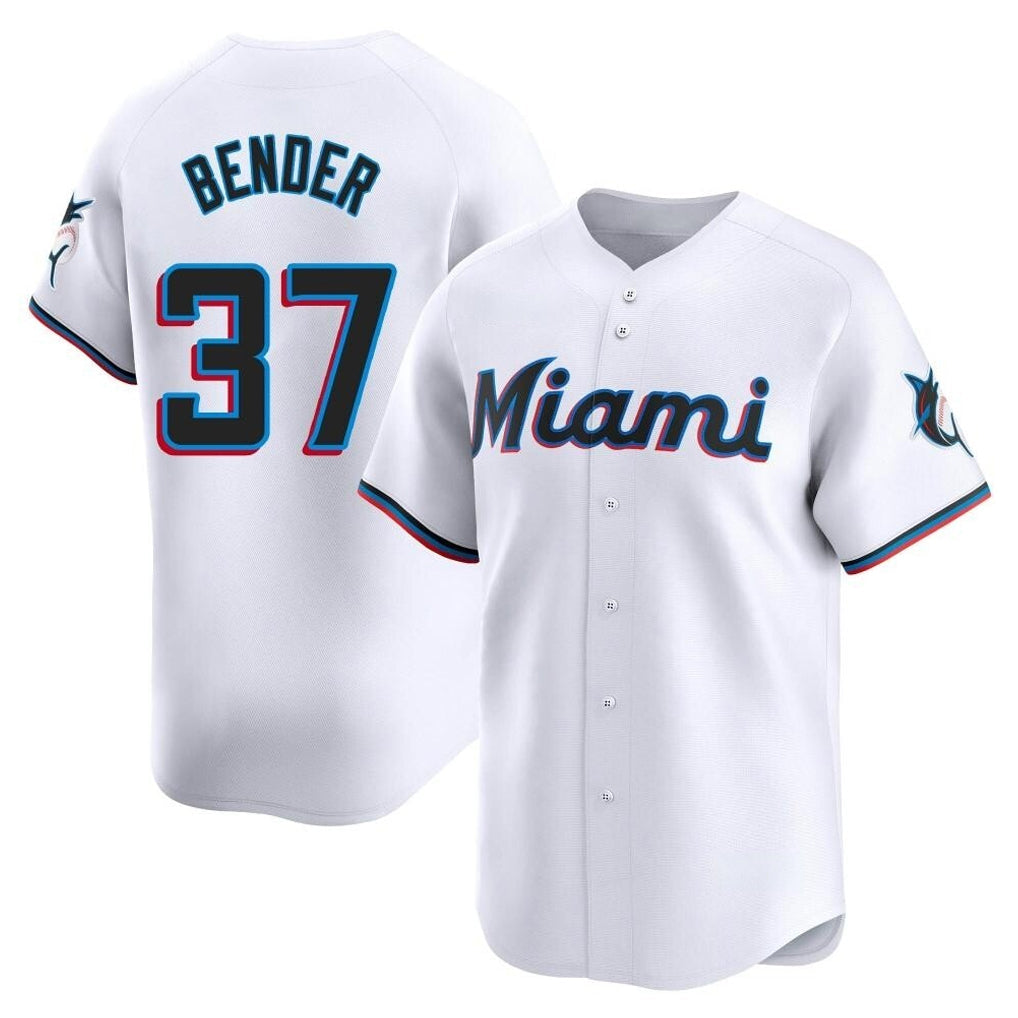Leonaf M.Marlins #37 Anthony Bender Player White  Home Limited Stitched Jerseys