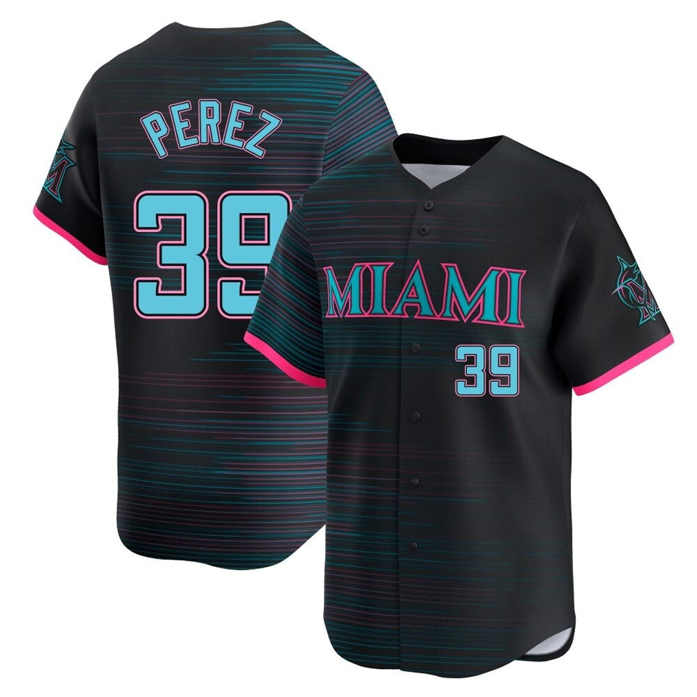 Leonaf M.Marlins #39 Eury Perez Player Black City Connect Home Limited Stitched Jerseys