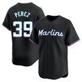 Leonaf M.Marlins #39 Eury Perez Player Black  Home Limited Stitched Jerseys