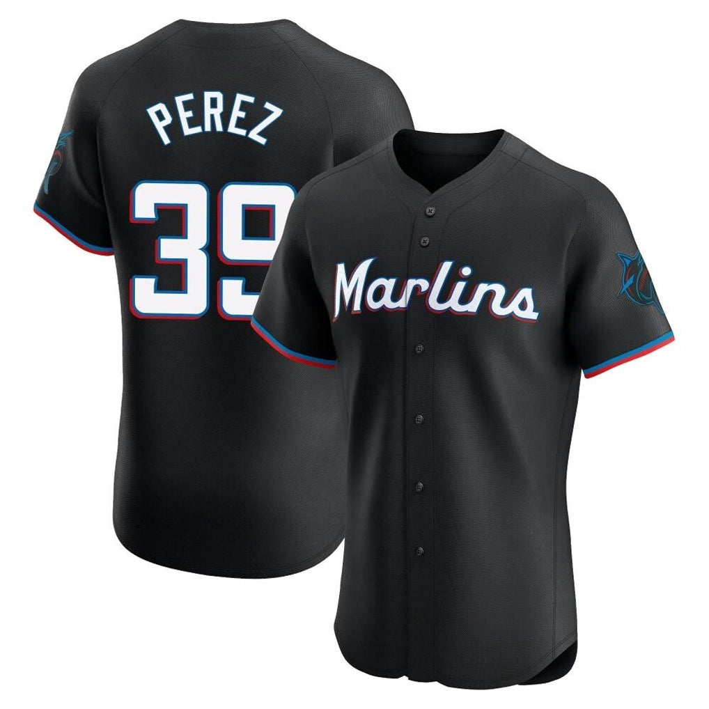 Leonaf M.Marlins #39 Eury Perez Player Black Vapor Home Limited Elite Stitched Jerseys