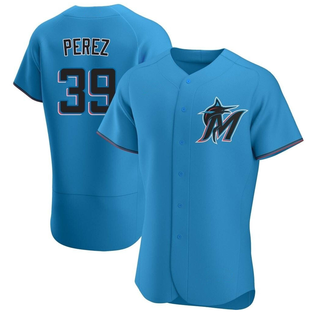 Leonaf M.Marlins #39 Eury Perez Player Blue Home Limited Elite Stitched Jerseys