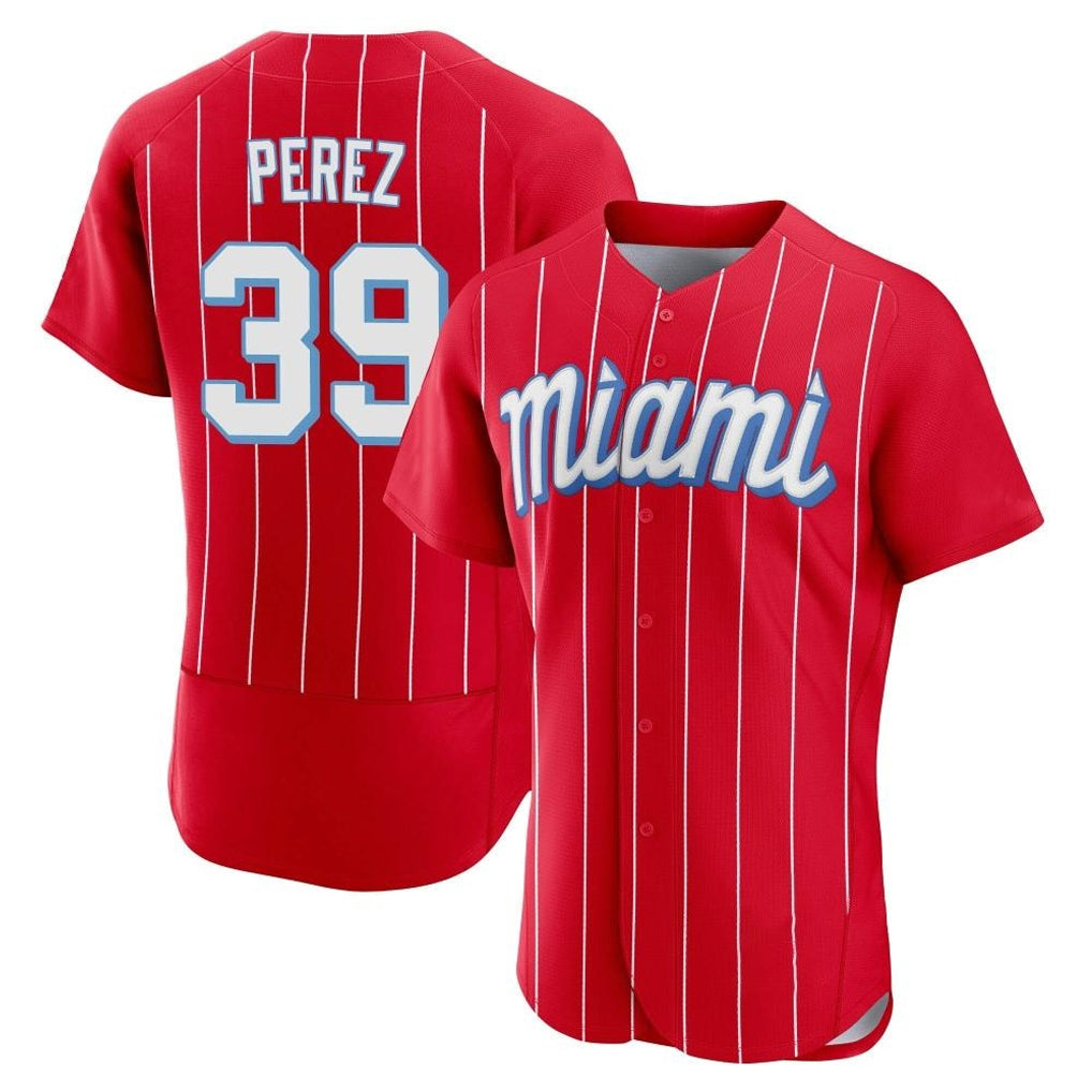 Leonaf M.Marlins #39 Eury Perez Player Red City Connect Home Limited Elite Stitched Jerseys