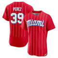 Leonaf M.Marlins #39 Eury Perez Player Red City Connect Home Limited Elite Stitched Jerseys