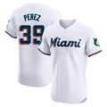 Leonaf M.Marlins #39 Eury Perez Player White  Home Limited Elite Stitched Jerseys