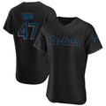 Leonaf M.Marlins #47 John King Player Black Home Limited Elite Stitched Jerseys