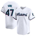Leonaf M.Marlins #47 John King Player White  Home Limited Stitched Jerseys