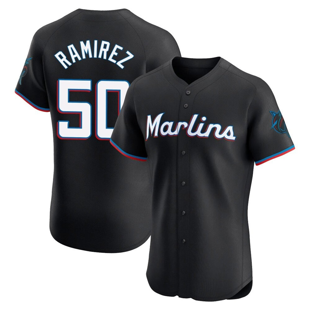 Leonaf M.Marlins #50 Agustin Ramirez Player Black Vapor Home Limited Elite Stitched Jerseys