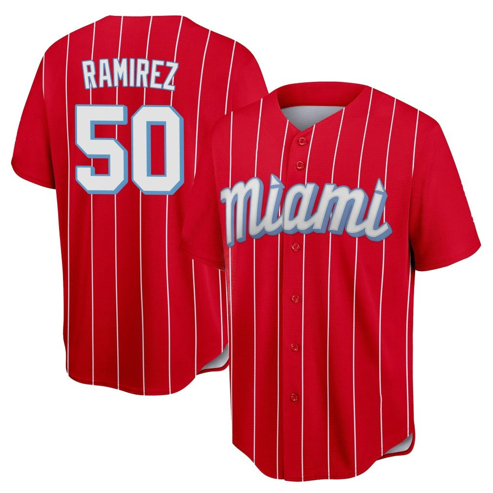 Leonaf M.Marlins #50 Agustin Ramirez Player Red City Connect Home Game Stitched Jerseys