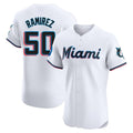 Leonaf M.Marlins #50 Agustin Ramirez Player White  Home Limited Elite Stitched Jerseys