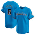 Leonaf M.Marlins #6 Otto Lopez Player Blue Home Limited Stitched Jerseys