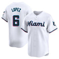 Leonaf M.Marlins #6 Otto Lopez Player White  Home Limited Stitched Jerseys