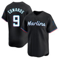 Leonaf M.Marlins #9 Xavier Edwards Player Black  Home Limited Stitched Jerseys