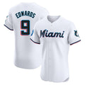 Leonaf M.Marlins #9 Xavier Edwards Player White  Home Limited Elite Stitched Jerseys