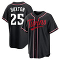 Leonaf M.Twins #25 Byron Buxton Player Black Fashion Out Home Limited Stitched Jerseys
