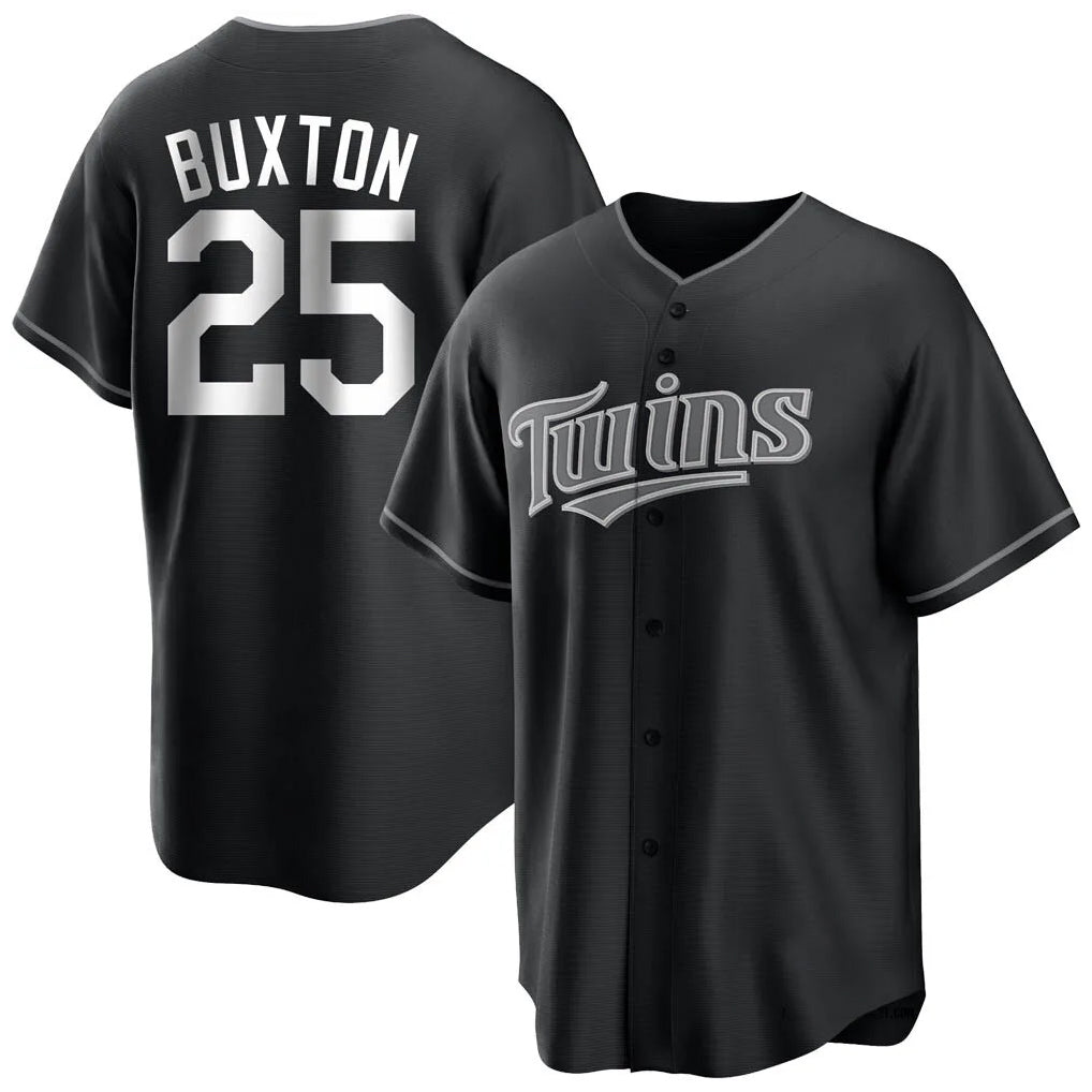 Leonaf M.Twins #25 Byron Buxton Player Black Home Game Stitched Jerseys