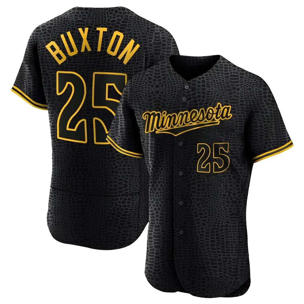 Leonaf M.Twins #25 Byron Buxton Player Black Snake Skin City Home Limited Elite Stitched Jerseys