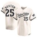 Leonaf M.Twins #25 Byron Buxton Player Cream Home Limited Stitched Jerseys