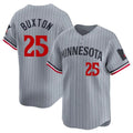 Leonaf M.Twins #25 Byron Buxton Player Gray Home Limited Stitched Jerseys