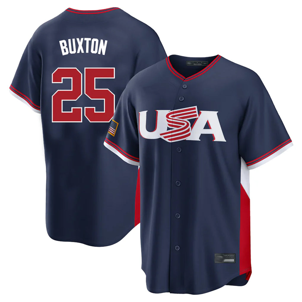 Leonaf M.Twins #25 Byron Buxton Player Navy USA 2026 World Classic Limited Home Stitched Jerseys