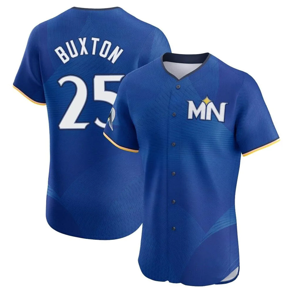 Leonaf M.Twins #25 Byron Buxton Player Royal City Connect Limited Elite Home Stitched Jerseys