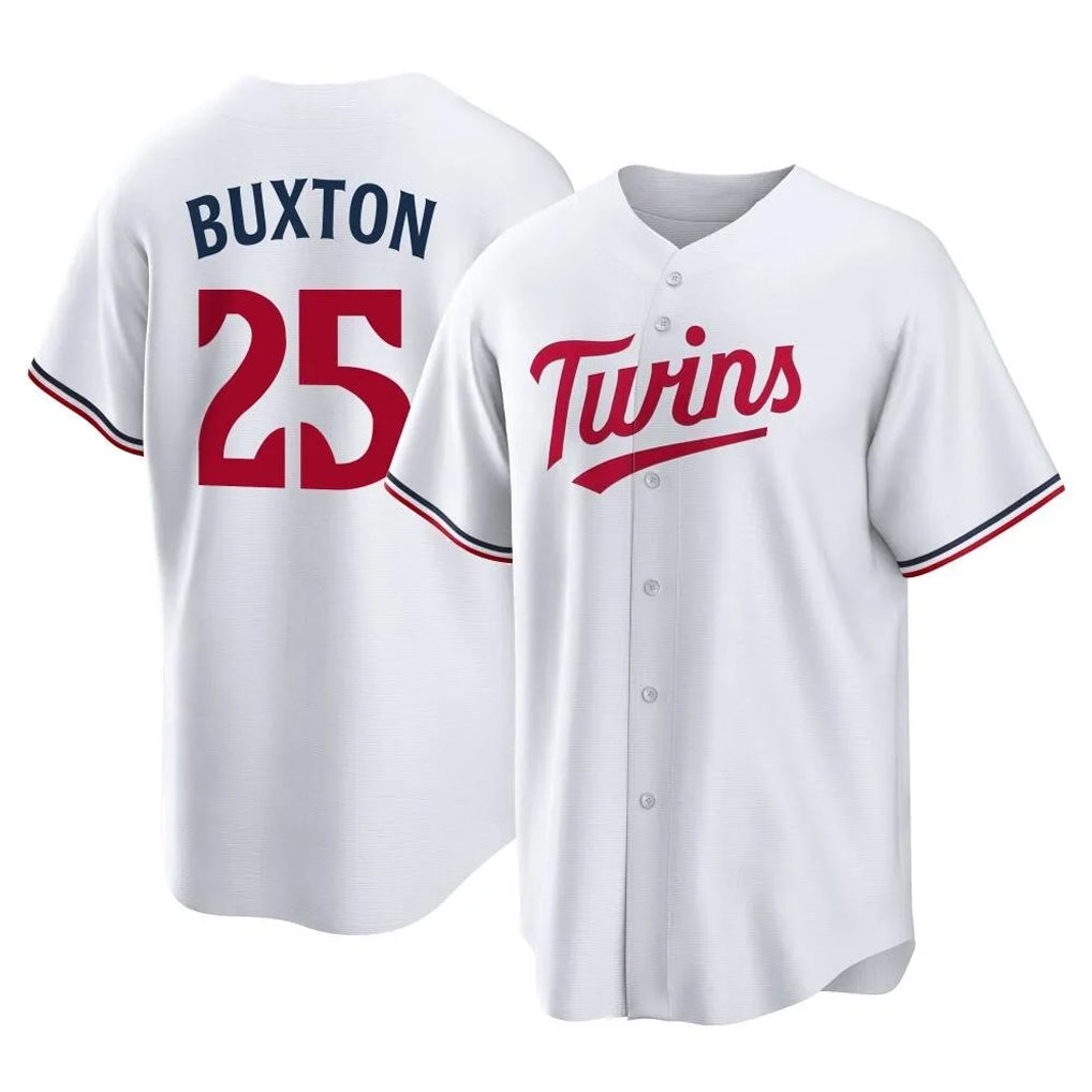 Leonaf M.Twins #25 Byron Buxton Player White Home Game Stitched Jerseys