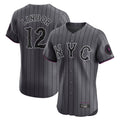 Leonaf NY.Mets #12 Francisco Lindor Player Gray City Connect Limited Elite Home Stitched Jerseys